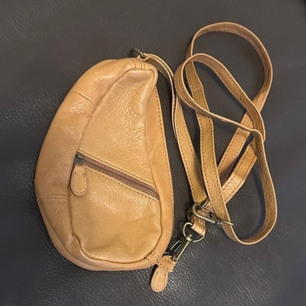 LL BEAN Micro Leather Crossbody Sling Bean Bag